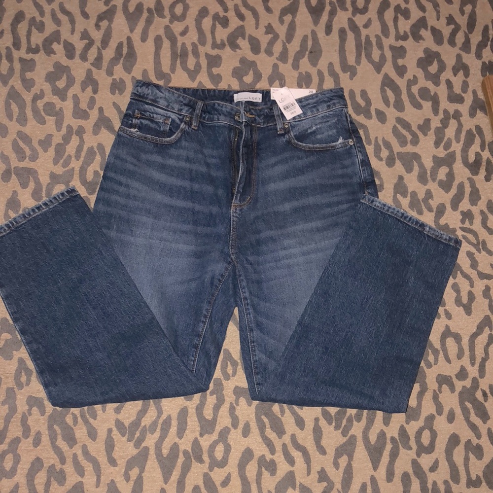 NWT Womens Loft High Rise Straight Crop jeans, Curvy Fit 6/28